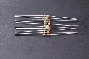 Lot of 50 NCF25J105TRF NIC Carbon Film Resistor 1M Ohm 5% 250mW 1/4W Axial NOS - Picture 1 of 2