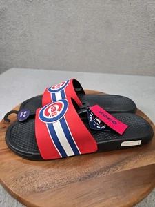 FoCo Men's XL (13-14) Baseball Chicago Cubs Raised Logo Slides Shower Shoes - Picture 1 of 8