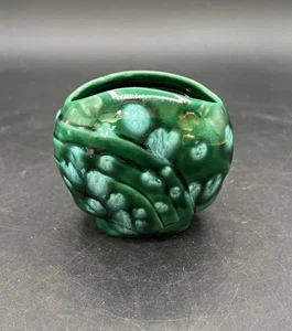 Green Drip Glaze Mini Vase Vintage Mid Century 1970s 3.25” - Picture 1 of 12