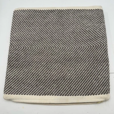 Pottery Barn Textured Woven Gray Cotton Decorative Throw Pillow Cover 20x20 - Image 1 of 4