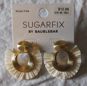Sugarfix By Baublebar Post Earrings Gold Tone And Cream Colored. NEW!  - Picture 1 of 2