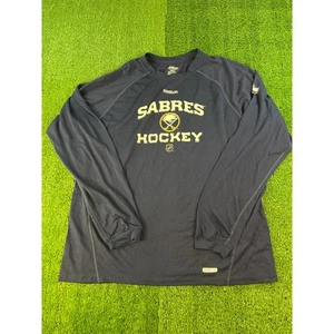Reebok Buffalo Sabres NHL Hockey Long Sleeve Shirt Men's Blue Size XL - Picture 1 of 6