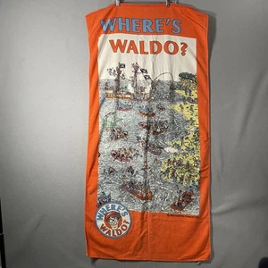 Vintage Where’s Waldo Pirate Ship Beach Towel 27” X 57” 1991 R A. Briggs - Picture 1 of 10