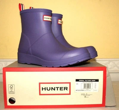 NEW Women's Size 8 HUNTER Original PLAY SHORT BOOT IRIDESCENT PURPLE Rain Boots - Image 1 of 4