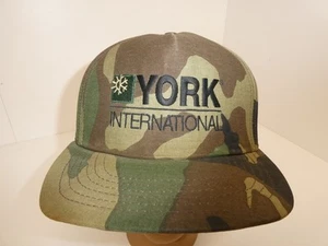 VTG York International HVAC 80's 90's Camo Snapback Trucker Hat Cap Made In USA - Picture 1 of 16