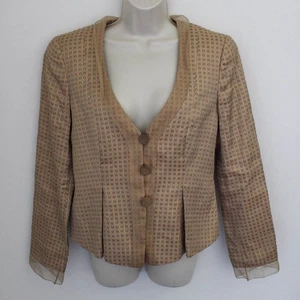 Giorgio Armani Sakko Damen 42 Braun Kariert Seidenmischung Blazer Abend Italy - Bild 1 von 13