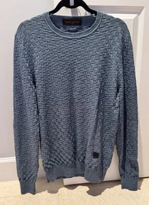 LOUIS VUITTON Damier Signature Crewneck Sweater Sz L - Picture 1 of 7