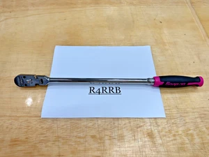 Snap-on Tools USA NEW 3/8 Drive PINK Soft Grip EXTRA LONG Flex Ratchet FHLLF100P - Picture 1 of 12