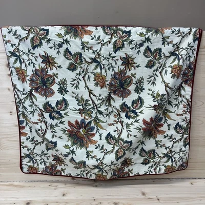 Conjunto de 2 Fronhas Waverly Vermelho Verde Laranja Floral 100% Algodão Tubulação 28x23 B10 - Imagem 1 de 4