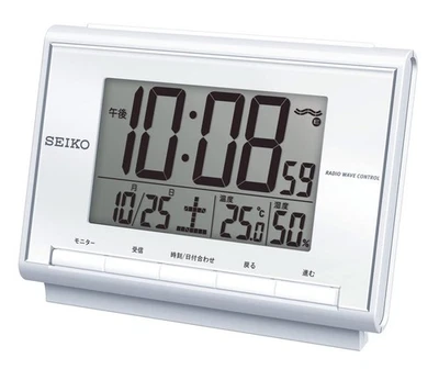 Seiko Clock Alarm Clock Radio Digital Calendar Temperature Humidity Display - Image 1 of 4