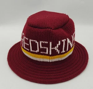 Vintage Washington Redskins Knit Bucket Hat Fedora Liscenced NFL Made in USA - Picture 1 of 7