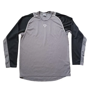 Vintage Nike Shirt Men Medium Gray Soccer Center Swoosh Logo Long Sleeve Y2K - Picture 1 of 15