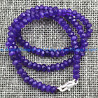 2x4mm Faceted Purple Amethyst Roundel Gemstone Beads Necklace 14-30''
