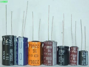 Kit Surtido Condensador Electrolítico Radial 16V 10Valor 100 piezas Todo Japón Taiwán - Imagen 1 de 4