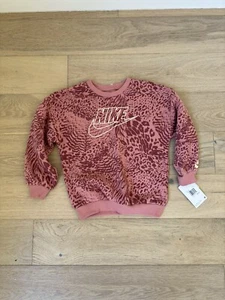 Nike Girls Animal Print Sweatshirt Size 6 Medium - Picture 1 of 3