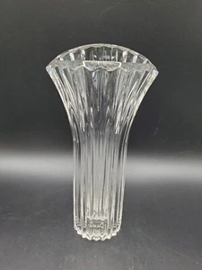 Crystal Ribbed Vase Flare Top Excellent Condition 8" Tall - Picture 1 of 7