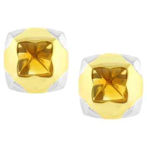 Bvlgari 18kt Yellow and White Gold Pyramid Citrine Earrings - Picture 1 of 4
