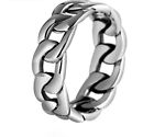 Vintage Cross Link Chain Rings Shiny Gift 925 Sterling Silver Ring Accessory 1pc