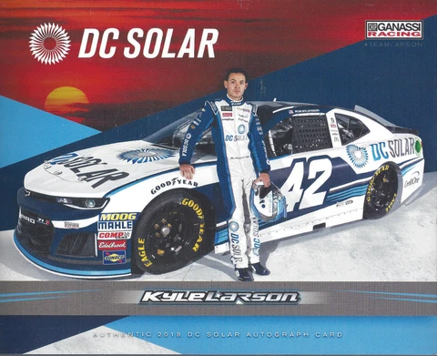 2018 KYLE LARSON / JAMIE MCMURRAY "DC SOLAR CAMARO" #42 NASCAR POSTCARD Cover