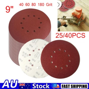 25/40x 9" 225mm Plaster Sanding Discs Pad Hook Loop Drywall 40 60 80 180 Grit AU - Picture 1 of 6