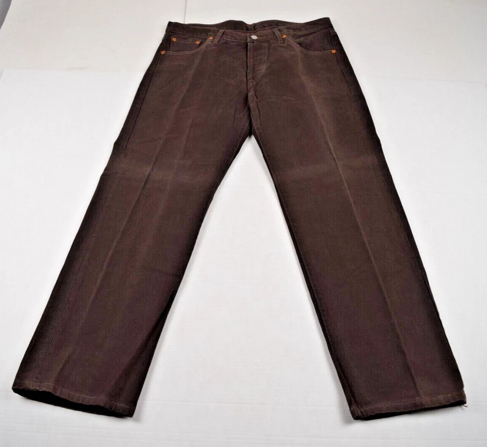 Vintage Levis 501 Jeans Retro Big E Button Fly 34 x 28 80s Brown c.1988 - Image 1 of 4