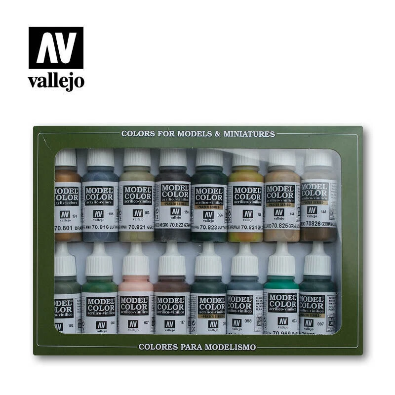 neu Vallejo Farb-Set, Deutsche Farben, Tarnung, WWII, 16 x 17ml   Artikel: 70114 - Bild 1 von 1