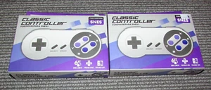 Lot of 2 Wired Teknogame Controllers for Super Nintendo SNES 6ft Cable - Picture 1 of 2