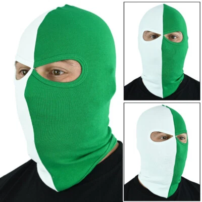 EXTREME ADRENALINE Sturmhaube Maske Balaclava Hooligans Ultras Grün Weiß Wolfsburg Fürth Werder