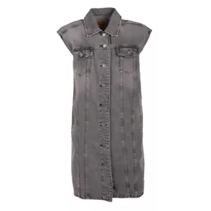 AMERICAN VINTAGE Kleid INK186 Robe Denim Regular Femme Grau Größe XS/S KOSTENLOSER VERSAND - Bild 1 von 11