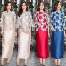 Dress Thai Modern Fabric Silk Traditional Style Set Women Cute Skirt Maxi Blouse