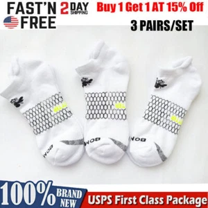 Bombas 3 pairs Women's Running Ankle socks - Size Medium 8-10.5 White - Picture 1 of 5