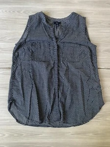 Gap Womens Navy Top Sleeveless Shirt Size Small Button Down - Picture 1 of 6