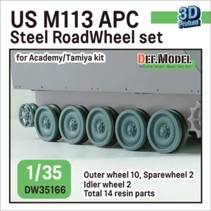US M113 APC Steel Roadwheel set  (for Academy/Tamiya), DEF Model DW35166 , 1:35 - Picture 1 of 9