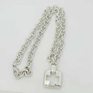 22" Tiffany & Co Mens Roman Cross Necklace in Silver Large Link Plus Size - Picture 1 of 9