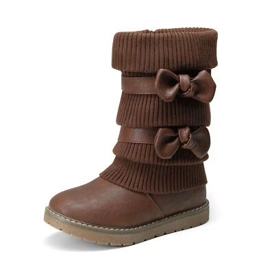 Kids Girls Winter Snow Boots Bow-knot Faux Fur Lined Mid Calf Boots - Image 1 of 4