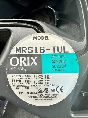 ВОСТОЧНЫЙ МОТОР ORIX AC ВЕНТИЛЯТОР MRS16-TUL 3PH 200/220/230V - Изображение 1 из 4