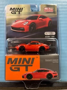 1/64 MINI GT MIJO EXCLUSIVE PORSCHE 911 CARRERA 4S LAVA ORANGE 1 OF 3000 - Picture 1 of 2