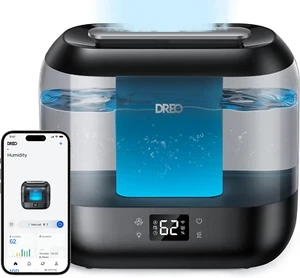 Smart Humidifiers for Bedroom, Top Fill 4L Cool Mist Humidifier with Nightlight, - Picture 1 of 12