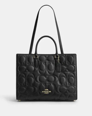 NWT Coach Maggie Tote Bag In Blocked Signature Leather CY672 New - Image 1 of 4