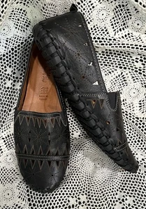 Spring Step Fusaro Shoes Women 38 8 Perforated Loafer Flats Leather Black New 48 - Picture 1 of 8