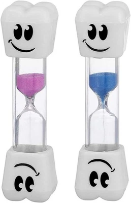 RHODE ISLAND NOVELTY Smile Tooth 2 Minute Sand Timer Assorted Colors (2 Pack)