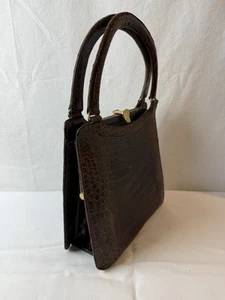 Vintage Brown Caiman Alligator Purse, Argentina 1950’s - Picture 1 of 8