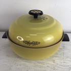 Vintage MIRRO Bun Warmer Aluminum Harvest Yellow Retro 2pc No Insert