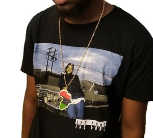 Africa Wooden Pendant Necklace Gold Chain African Map Wood Long Rasta Adjustable - Picture 1 of 8