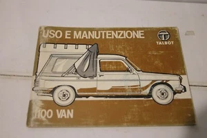 Talbot 1100 Van Simca manuale uso e manutenzione in italiano - Foto 1 di 3