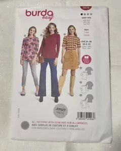 Camicia in maglia Burda Easy 5876 motivo Misses taglia 8-22 nuova senza taglio - Foto 1 di 2