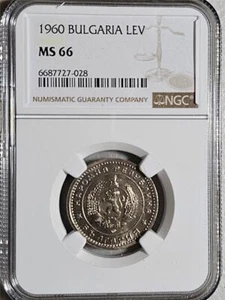 Bulgaria 1 Lev 1960 NGC MS 66 - Picture 1 of 2