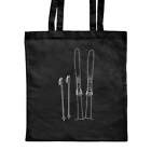 Skis And Poles In Snow Classic Black Tote Shopper Bag Zb00008853