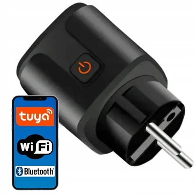 WiFi Smart Steckdose WIFI Intelligente 16A Plug Energiemessung TUYA schwarz - Bild 1 von 4