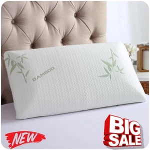 Luxury Bamboo Memory Foam Pillow ANTI-Bacterial Stuff Orthopedic Premium Support - Picture 1 of 92